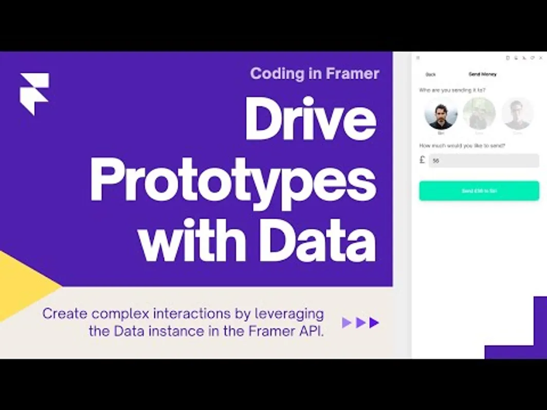 Tutorial on designing with data in Framer - Episode 5 of Coding in Framer series