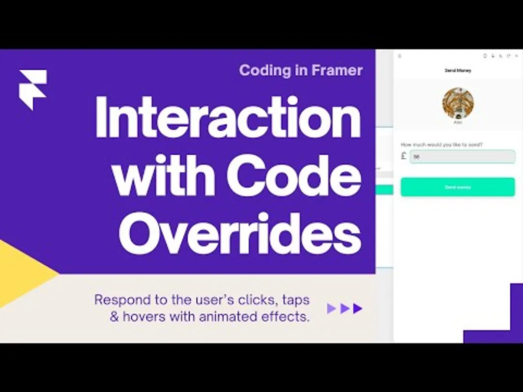 Tutorial on interactions and overrides in Framer - Episode 3 of Coding in Framer series