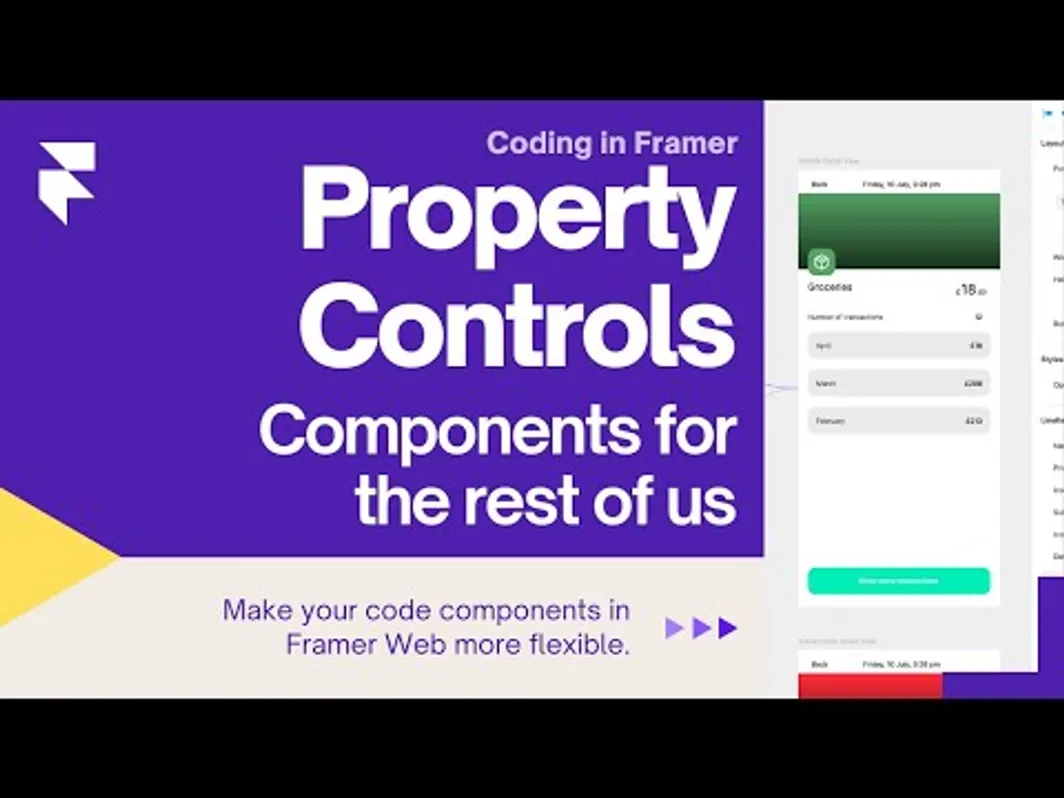 Tutorial on property controls in Framer - Episode 2 of Coding in Framer series