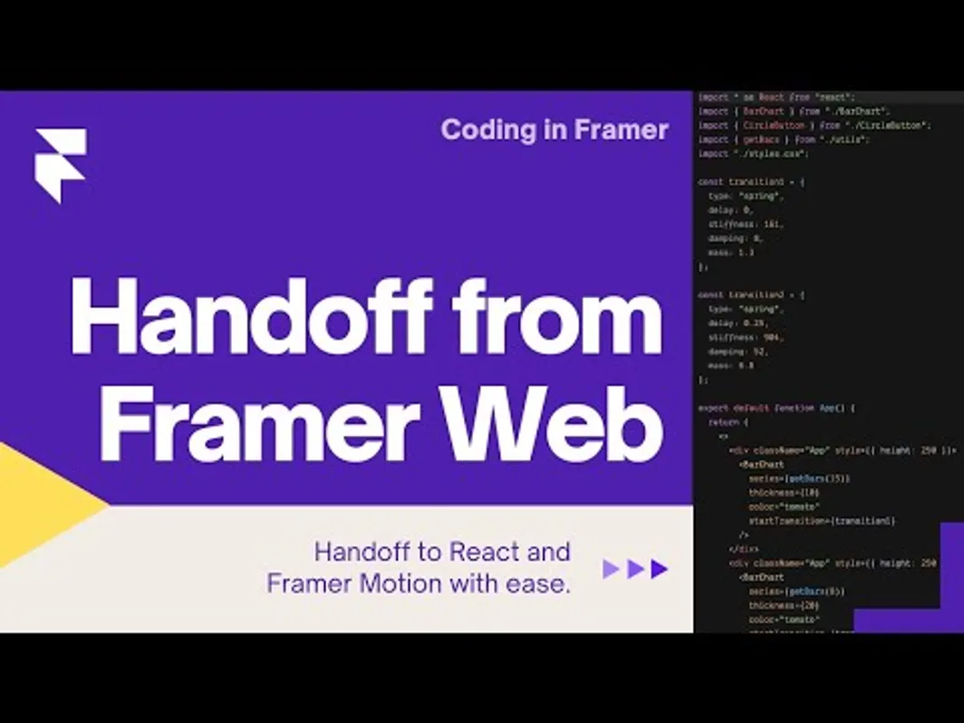 Tutorial on handing off to Framer Motion - Episode 6 of Coding in Framer series